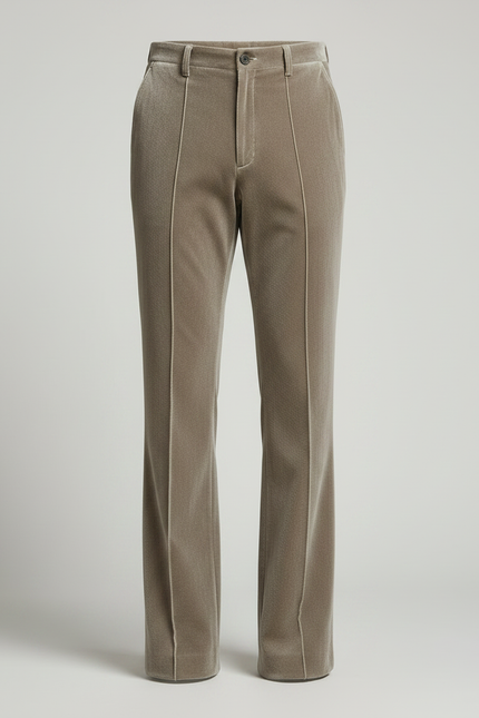 Pantalon Velours Beige Évasé Homme Décontracté Élégant - vue 3