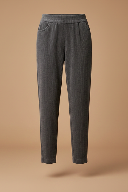 Pantalon Velours Côtelé Gris Décontracté Femme Chic Harem - Cordé - vue 3