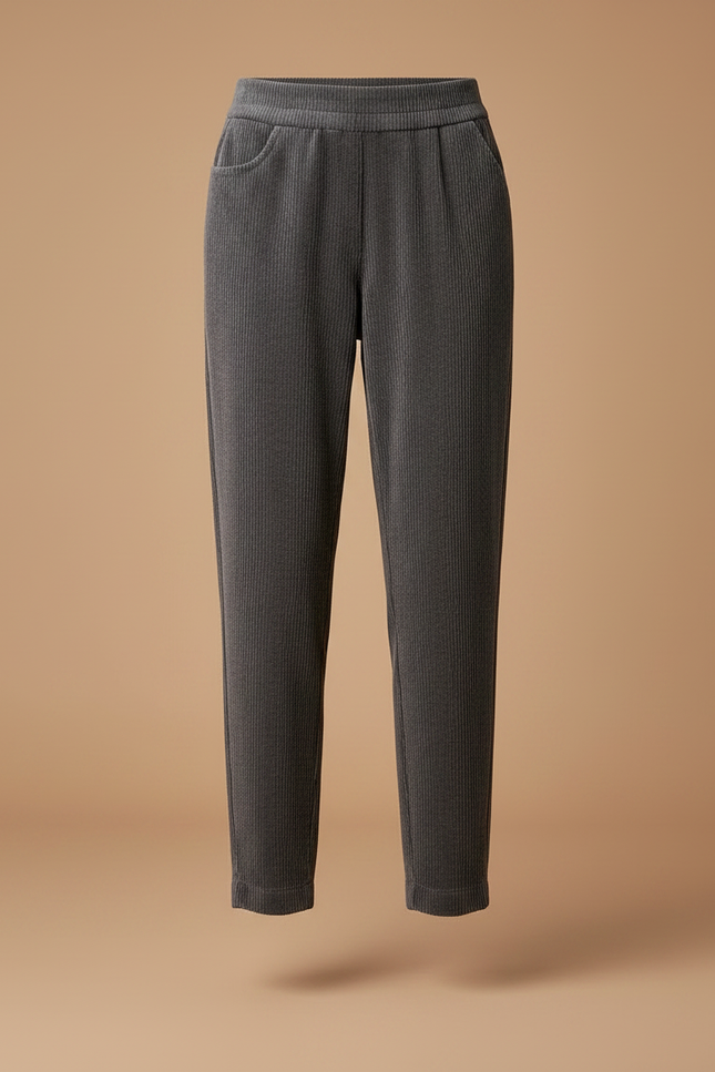 Pantalon Velours Côtelé Gris Décontracté Femme Chic Harem - Cordé - vue 3