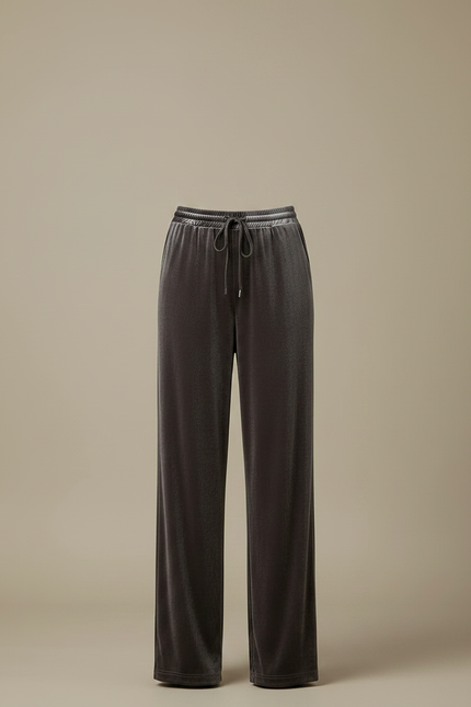 Pantalon Velours Gris Droit Ample Confortable - vue 3