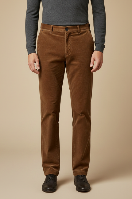 Pantalon Velours Homme Marron Droit - Cordé - vue 3