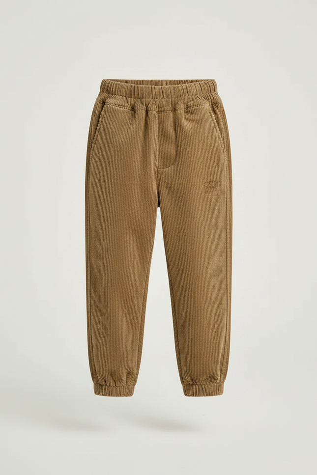 Pantalon Garcon Velours - Marron Cordé - vue 3