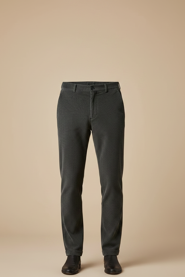 Pantalon Velours Côtelé Droit Homme Décontracté Gris - Cordé - vue 3