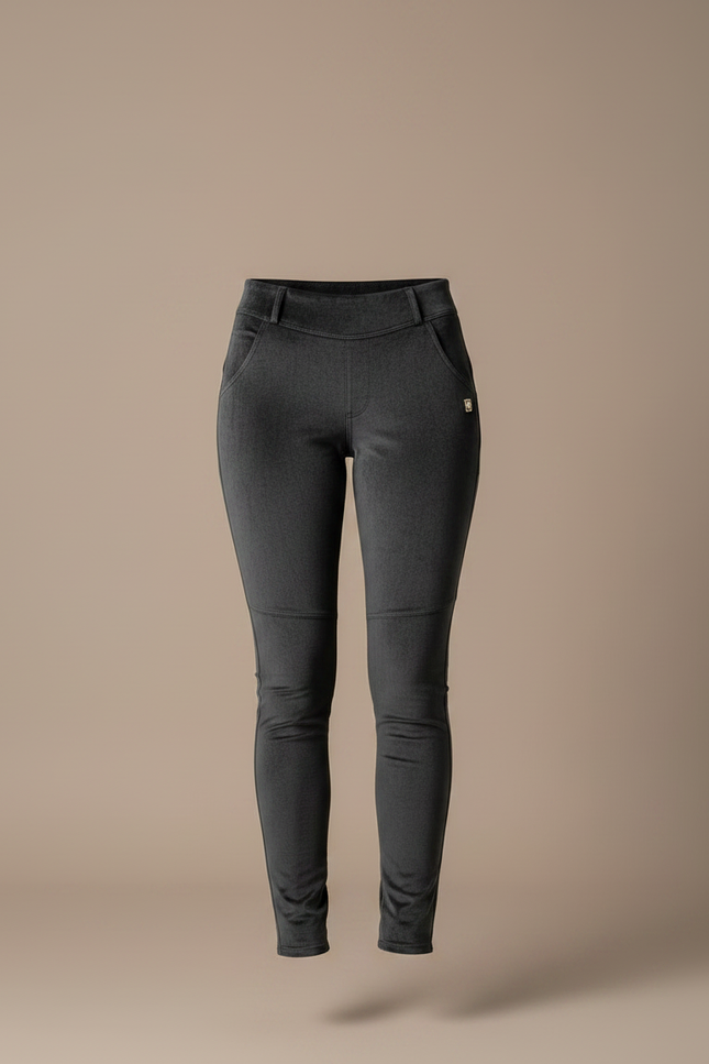 Pantalon Velours Gris Slim Femme Élégant Chaud - vue 3