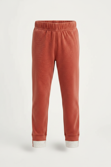 Pantalon Velours Enfant Rouge Doux Confortable Hiver - vue 3