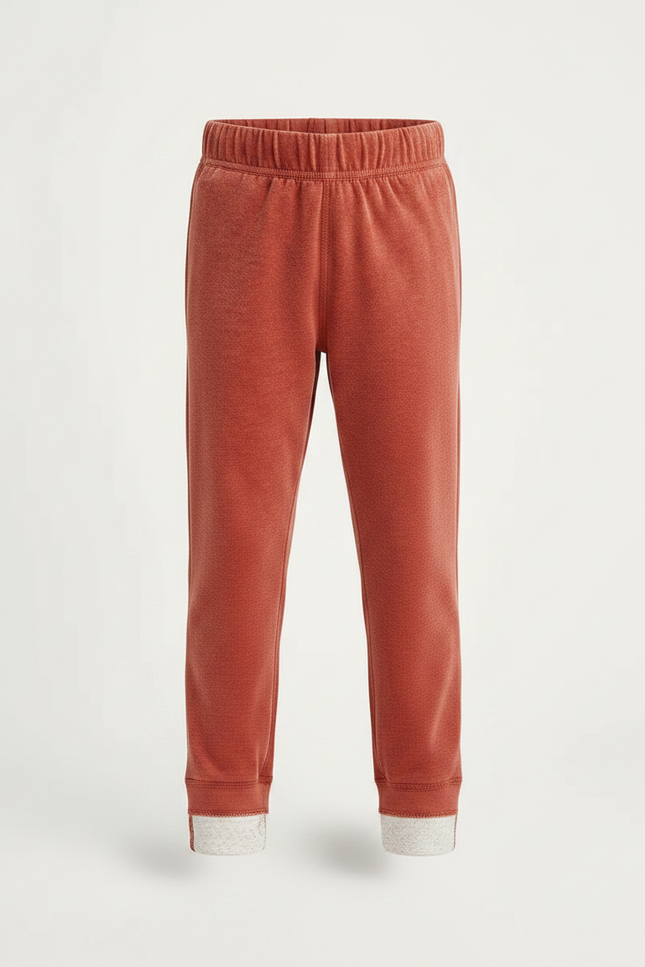 Pantalon Velours Enfant Rouge Doux Confortable Hiver - vue 3