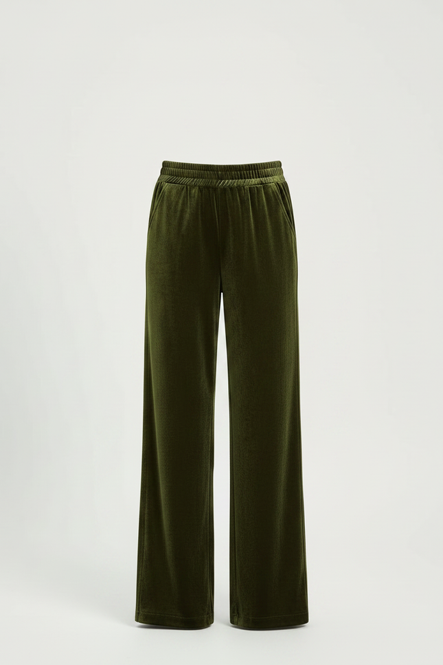 Pantalon Velours Vert Ample Fluide Fille - vue 3