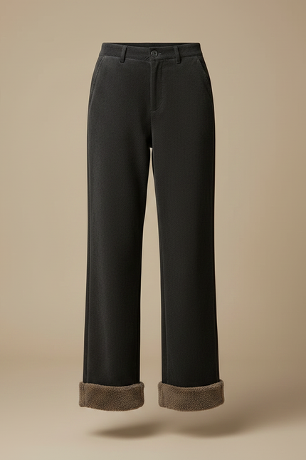 Pantalon Velours Gris Côtelé Ample Doublé Polaire - vue 3