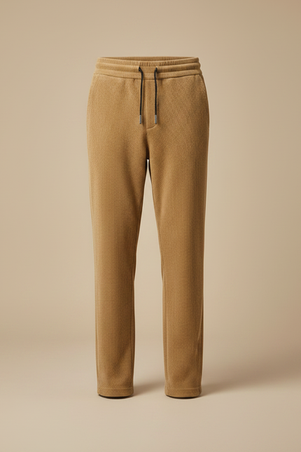 Pantalon Velours Côtelé Marron Décontracté Cordon Homme - Camel Cordé - vue 3