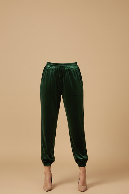 Pantalon Velours Femme Vert Bouteille - vue 3