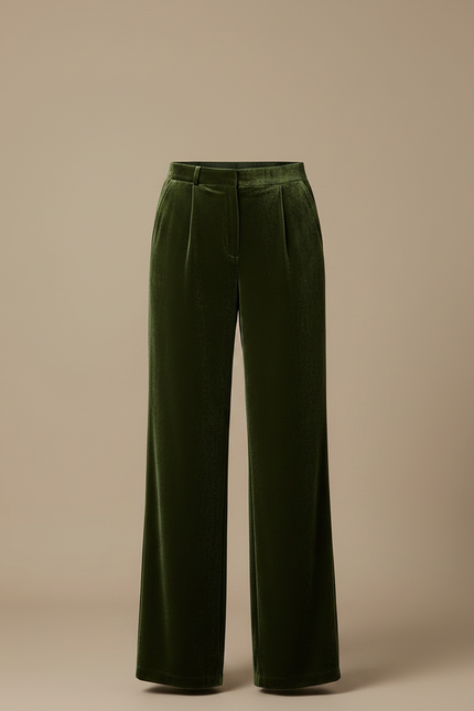 Pantalon Velours Femme Vert Large - vue 3