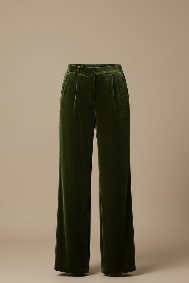 Pantalon Velours Femme Vert Large - vue 3