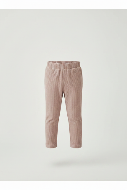 Pantalon Velours Côtelé Rose Enfant Doux Ajusté - Cordé - vue 3