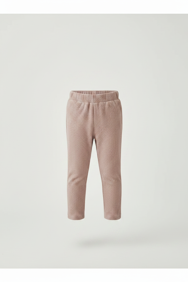 Pantalon Velours Côtelé Rose Enfant Doux Ajusté - Cordé - vue 3