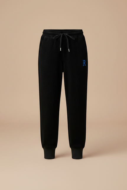 Pantalon Velours Noir Côtelé Ample Doublé Fille - vue 3