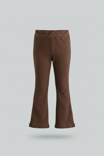 Pantalon Velours Marron Côtelé Évasé Enfant - Cordé - vue 3