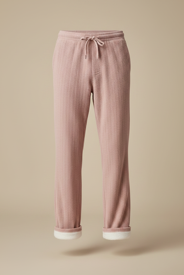 Pantalon Velours Côtelé Rose Droit Confortable Homme - Cordé - vue 3