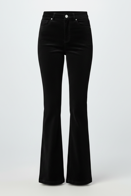 Pantalon Velour Flare - Noir Velours - vue 3