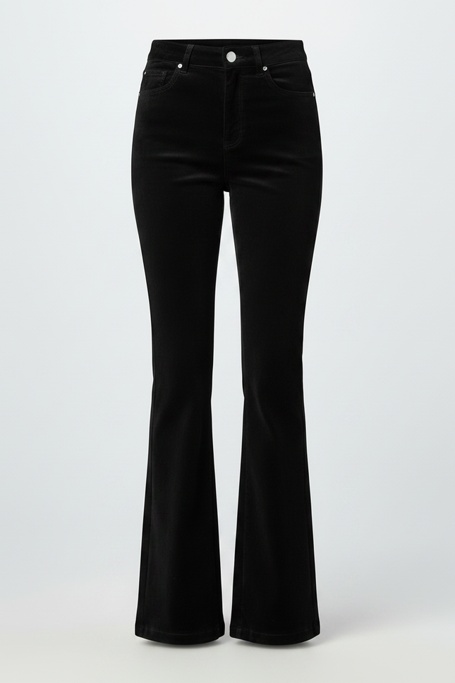 Pantalon Velour Flare - Noir Velours - vue 3