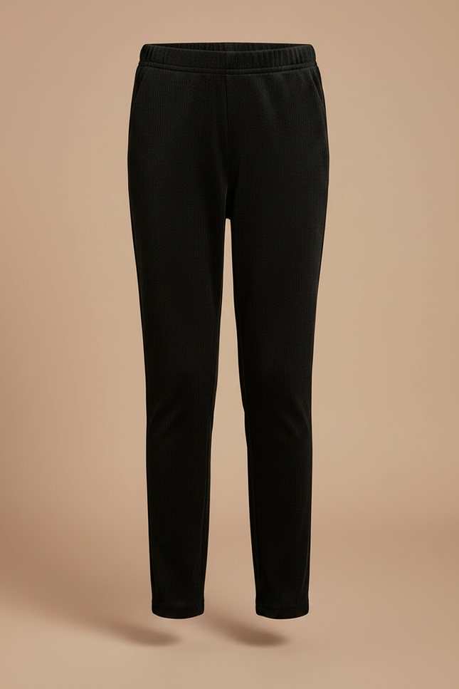 Pantalon Velours Noir Coupe Droite Épais Enfant - vue 3