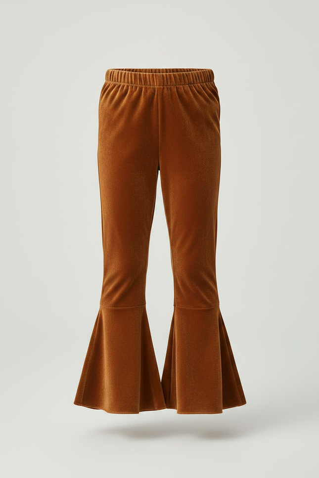 Pantalon Velours Marron Évasé Confortable Fille - vue 3