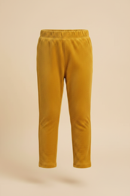 Pantalon Velours Jaune Côtelé Confortable Enfant - Cordé - vue 3