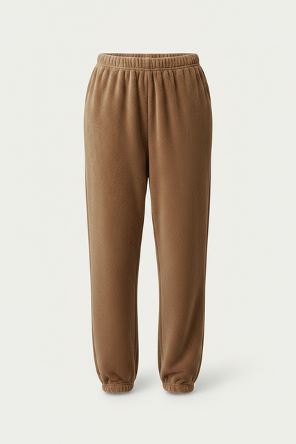 Pantalon Velours Marron Ample Doux Décontracté Femme - vue 3
