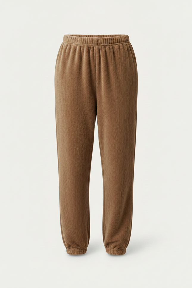 Pantalon Velours Marron Ample Doux Décontracté Femme - vue 3