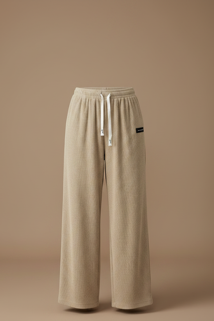 Pantalon Velours Côtelé Ample Décontracté Beige Femmes - Cordé - vue 3