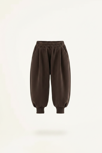 Pantalon Velours Marron Ample Enfant Doublé Chaud - vue 3