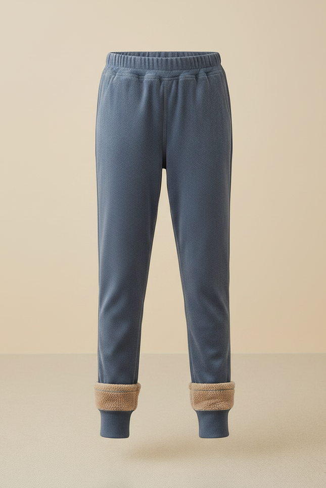 Pantalon Velours Bleu Doublé Fourrure Enfant Chaud - vue 3