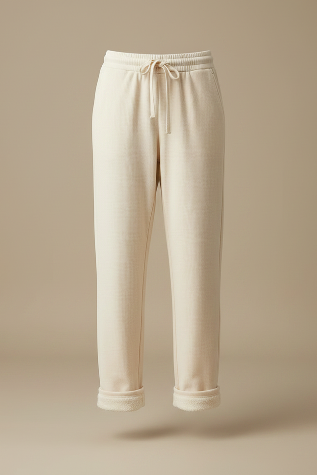 Pantalon Velours Beige Ample Doublé Chaud Femme - Molleton - vue 3