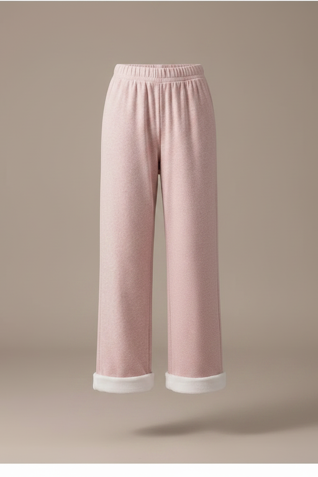 Pantalon Velours Rose Ample Droit Doublé Chaud - vue 3