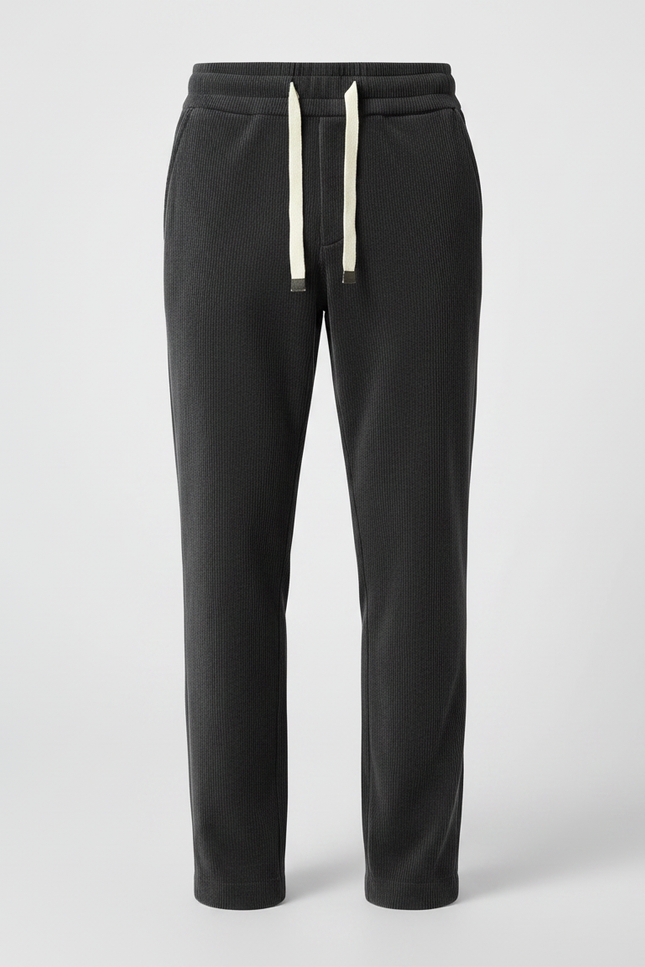 Pantalon Velours Côtelé Homme Noir Droit Décontracté - Cordé - vue 3