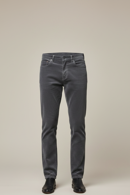 Pantalon Velours Droit - Gris Cordé - vue 3