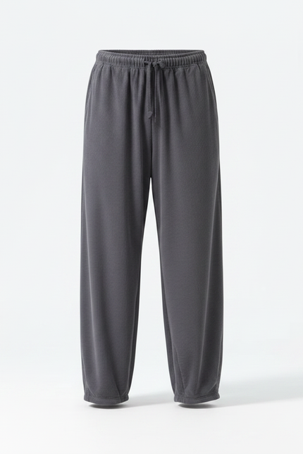 Pantalon Velours Côtelé Ample Décontracté Homme Gris - Cordé - vue 3