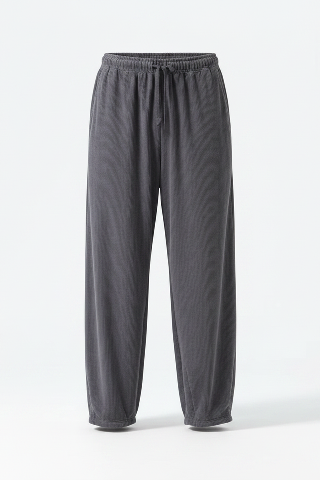Pantalon Velours Côtelé Ample Décontracté Homme Gris - Cordé - vue 3