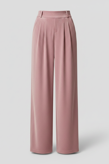 Pantalon Velours Rose Plissé Ample Décontracté Femme - vue 3