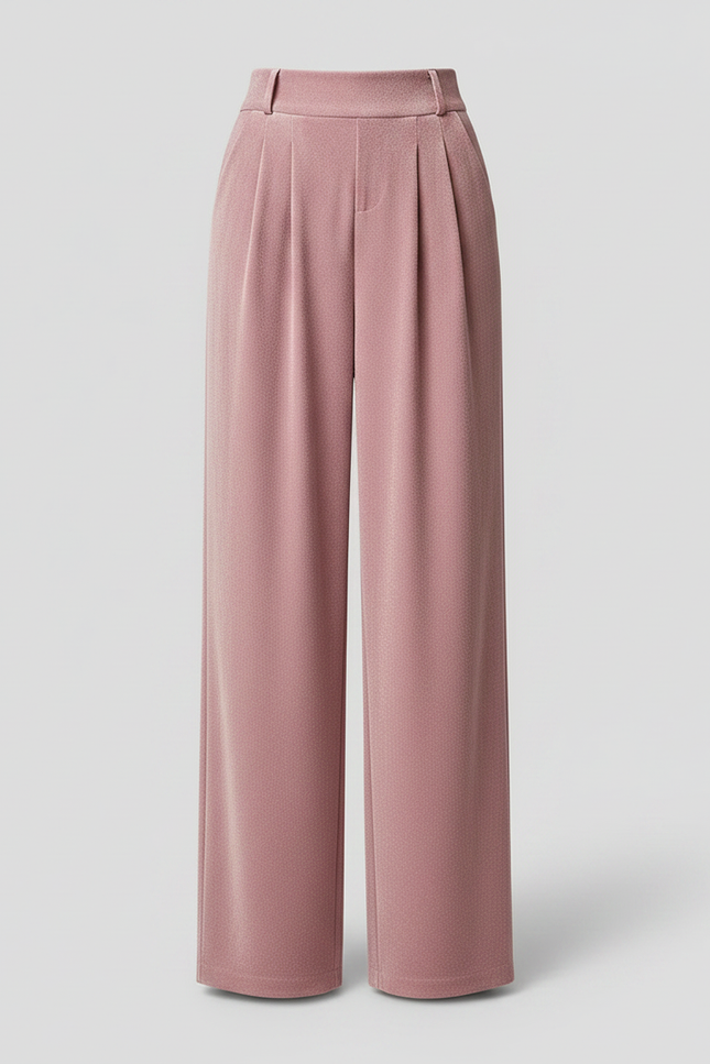 Pantalon Velours Rose Plissé Ample Décontracté Femme - vue 3