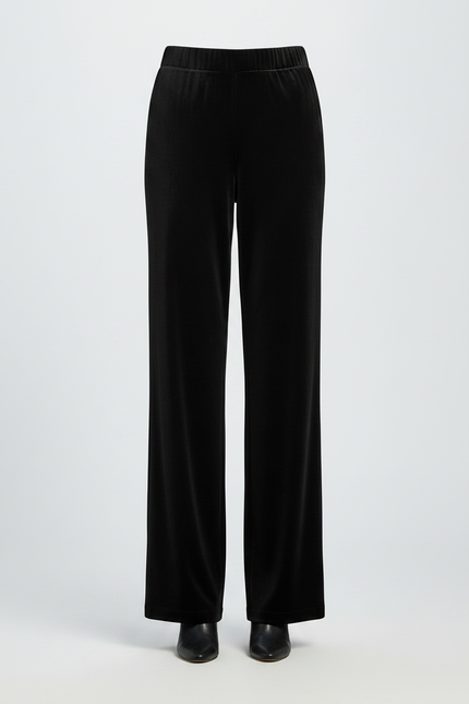 Pantalon Velours Noir Ample Femme Décontracté Élégant - vue 3