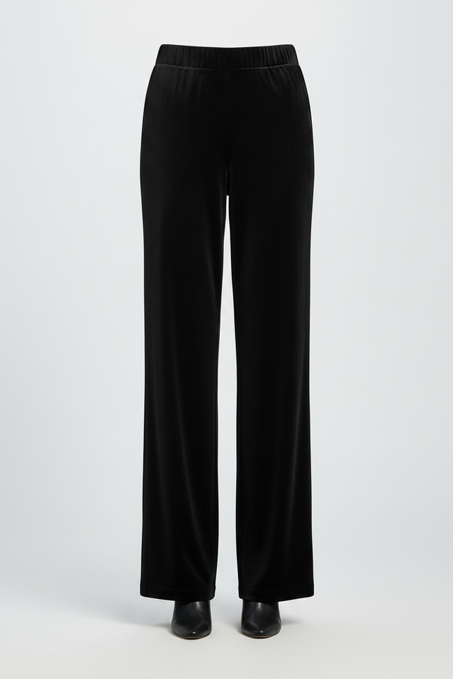 Pantalon Velours Noir Ample Femme Décontracté Élégant - vue 3
