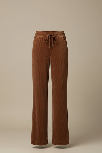 Pantalon Velours Marron Côtelé Ample Confortable Femme - Cordé - vue 3