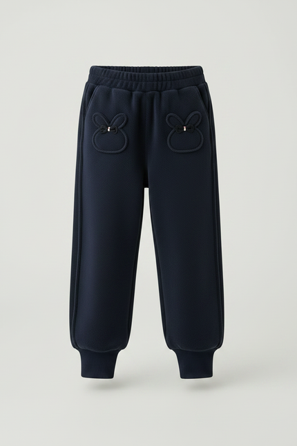 Pantalon Velours Marine Lapin Ample Confortable Fille - vue 3