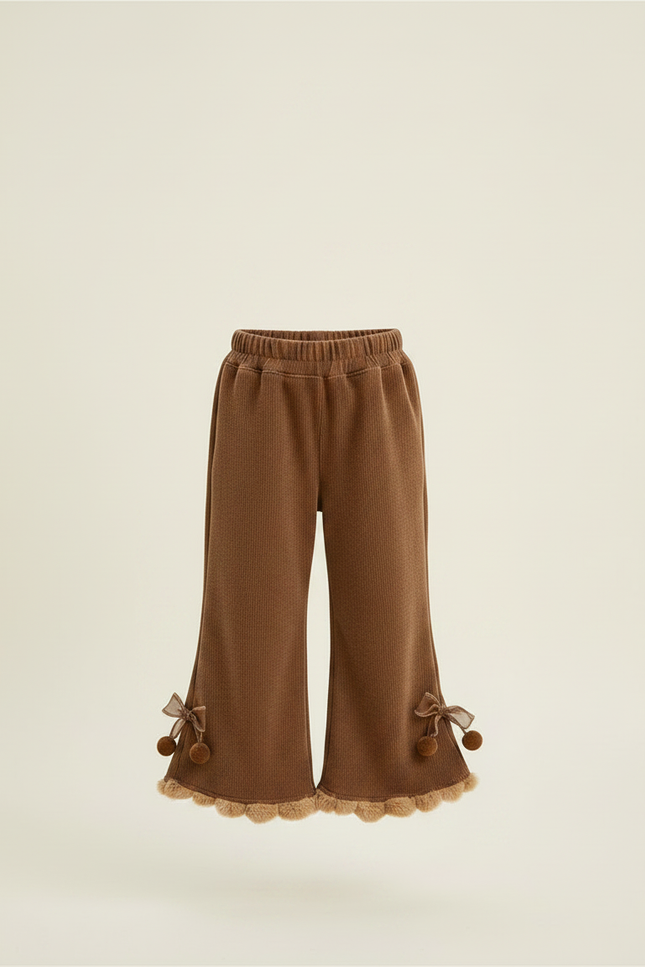 Pantalon Evase Velours Cotele - Marron Cordé - vue 3