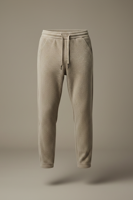 Pantalon Velours Côtelé Beige Décontracté Homme Cordon - Cordé - vue 3