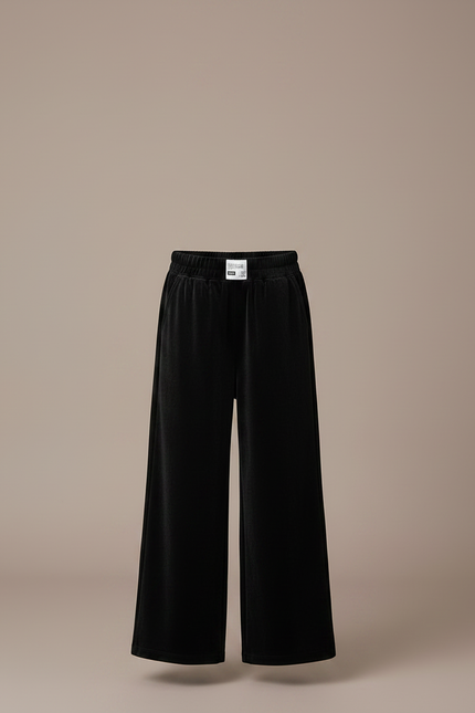 Pantalon Velours Noir Ample Décontracté Fille - vue 3