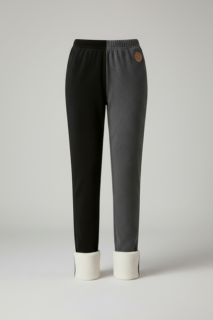 Pantalon Velours Bicolore Chaud Doublé Polaire Femme - Multicolore - vue 3