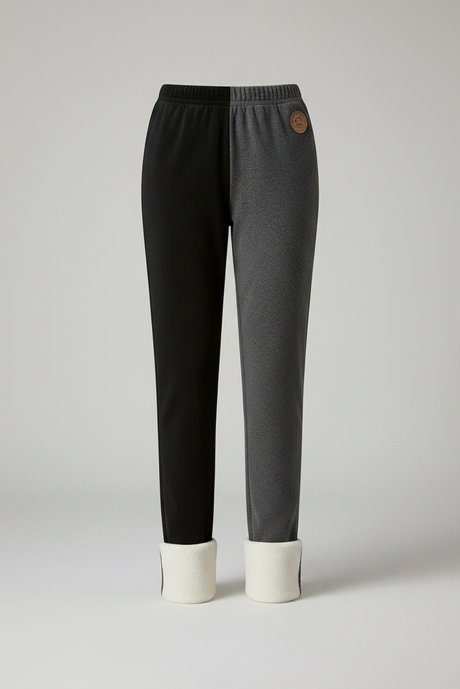 Pantalon Velours Bicolore Chaud Doublé Polaire Femme - Multicolore - vue 3