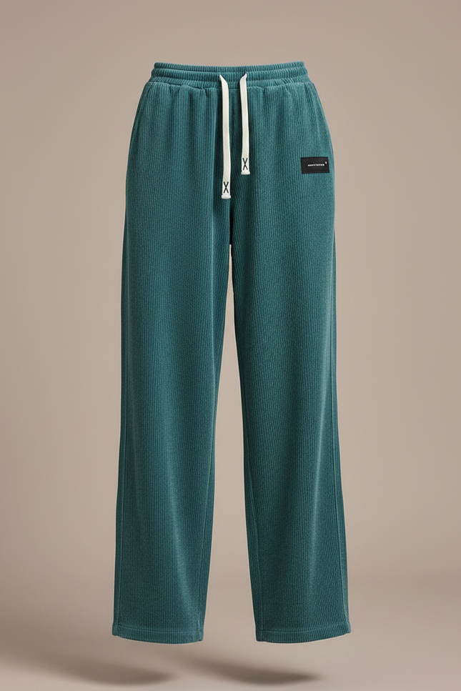Pantalon Velours Cotelé Vert Femme - Cordé - vue 3
