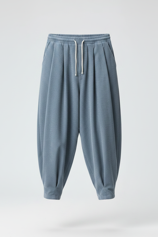 Pantalon Velours Japonais Homme - Bleu Cordé - vue 3